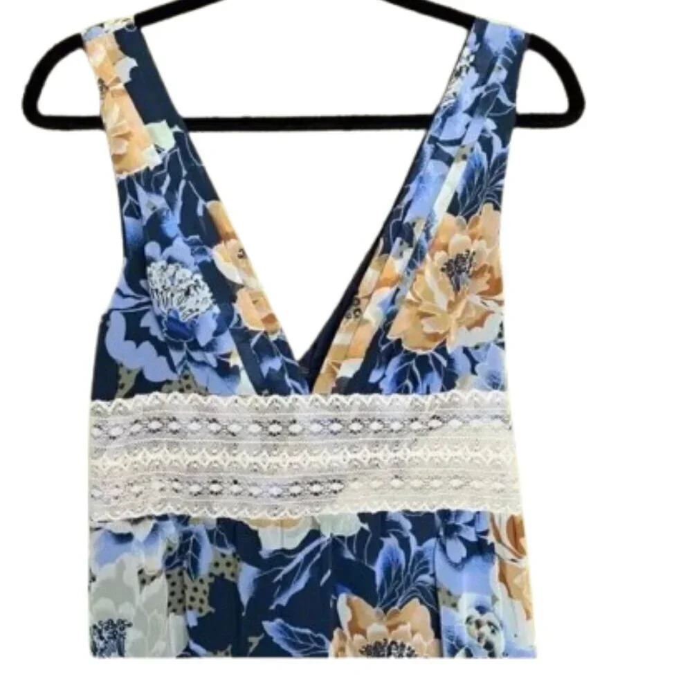Free People Blue Rose Lovely Garden Midi Dress Size 4 NWT